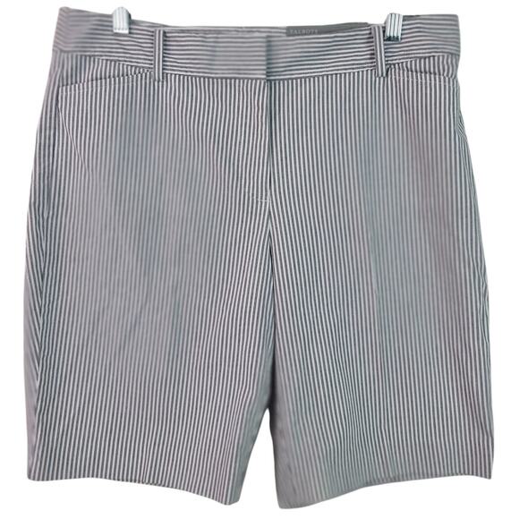 Talbots Perfect Short Gray White Stripe NEW 10 P - Picture 1 of 3
